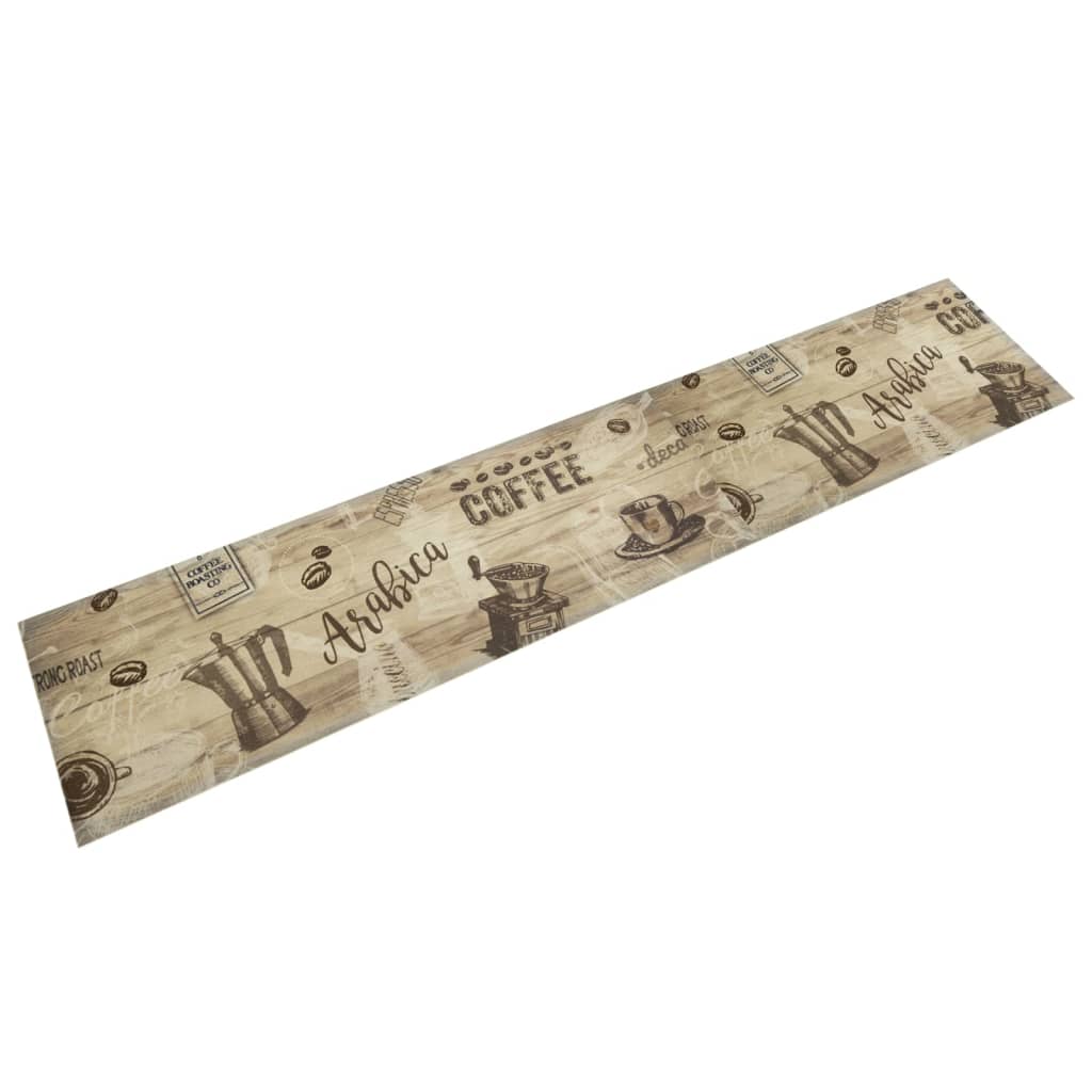 Vidaxl Cuisine Mat à café lavable Imprimé 60x300 cm Brown en velours