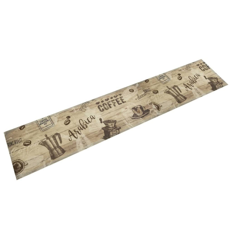 Vidaxl Cuisine Mat à café lavable Imprimé 60x300 cm Brown en velours