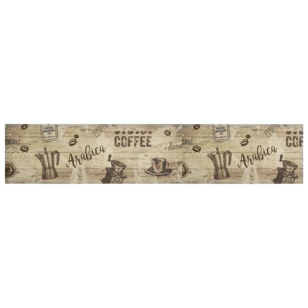 Vidaxl Cuisine Mat à café lavable Imprimé 60x300 cm Brown en velours