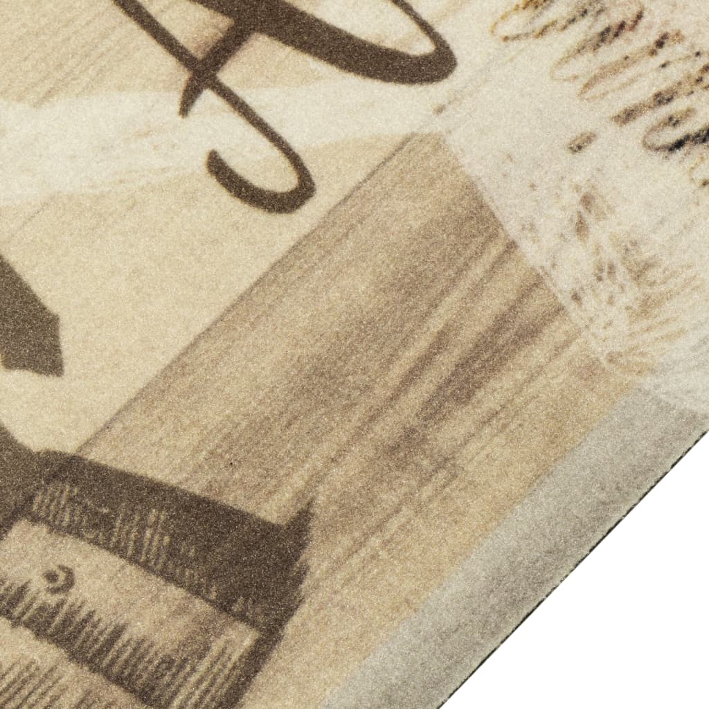 Vidaxl Cuisine Mat à café lavable Imprimé 60x300 cm Brown en velours