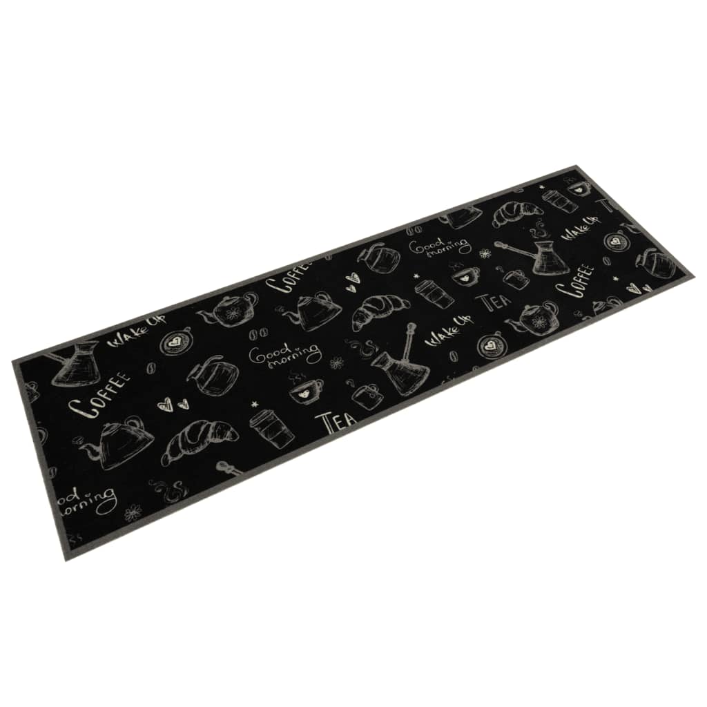 Vidaxl Cuisine Mat Wasable Morning Print 45x150 cm Velvet noir
