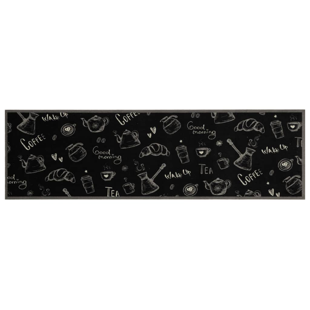 Vidaxl Cuisine Mat Wasable Morning Print 45x150 cm Velvet noir