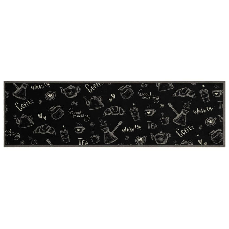 Vidaxl Cuisine Mat Wasable Morning Print 45x150 cm Velvet noir