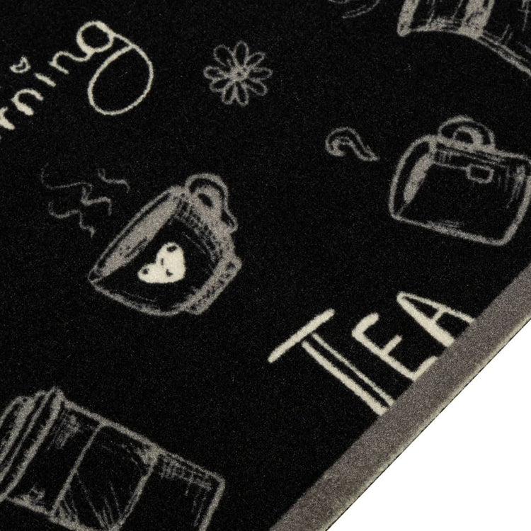 Vidaxl Cuisine Mat Wasable Morning Print 45x150 cm Velvet noir