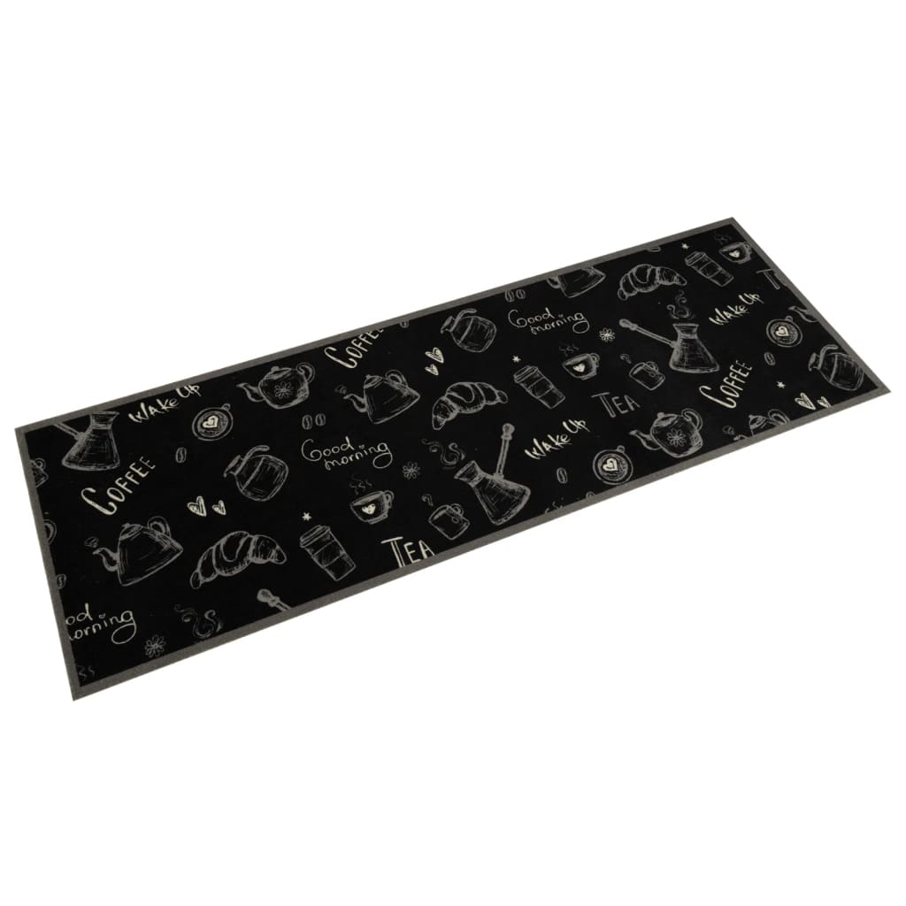Vidaxl Cuisine Mat Wasable Morning Print 60x180 cm Velvet noir