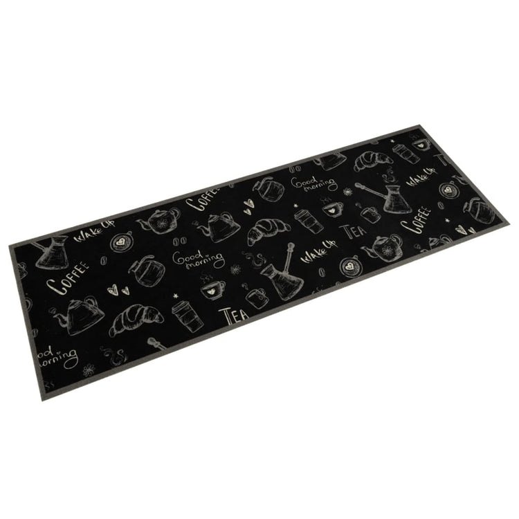 Vidaxl Cuisine Mat Wasable Morning Print 60x180 cm Velvet noir