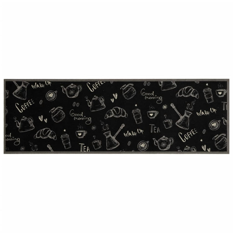 Vidaxl Cuisine Mat Wasable Morning Print 60x180 cm Velvet noir