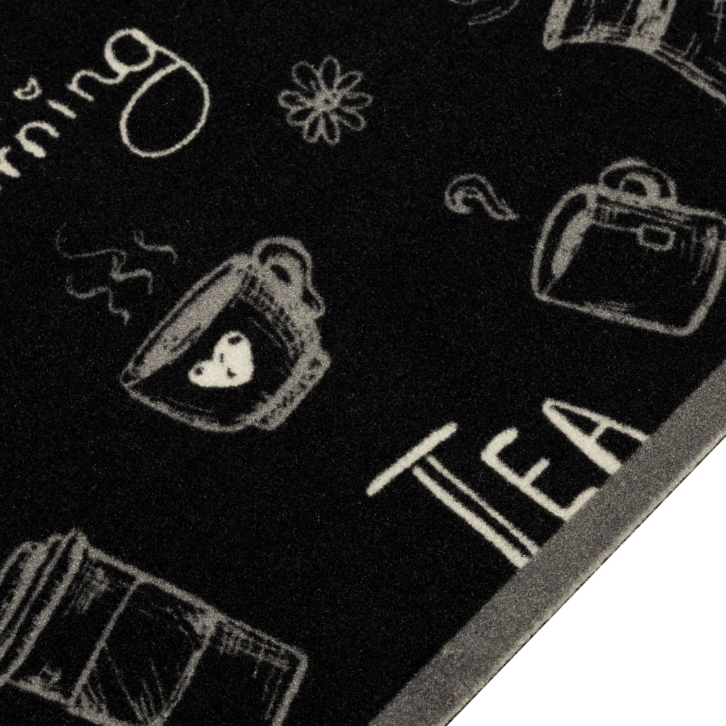 Vidaxl Cuisine Mat Wasable Morning Print 60x180 cm Velvet noir