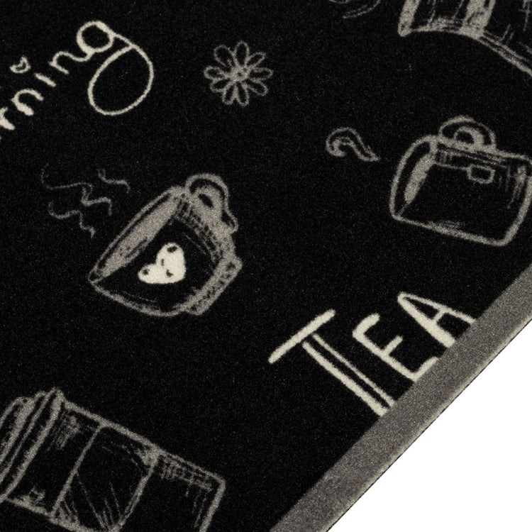 Vidaxl Cuisine Mat Wasable Morning Print 60x180 cm Velvet noir