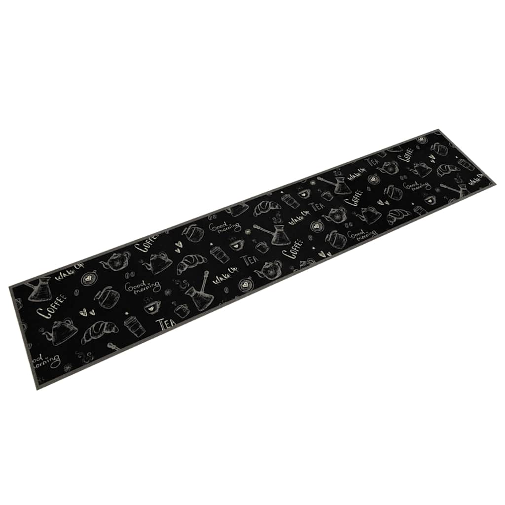 Vidaxl Cuisine Mat Wasable Morning Print 60x300 cm Velvet noir