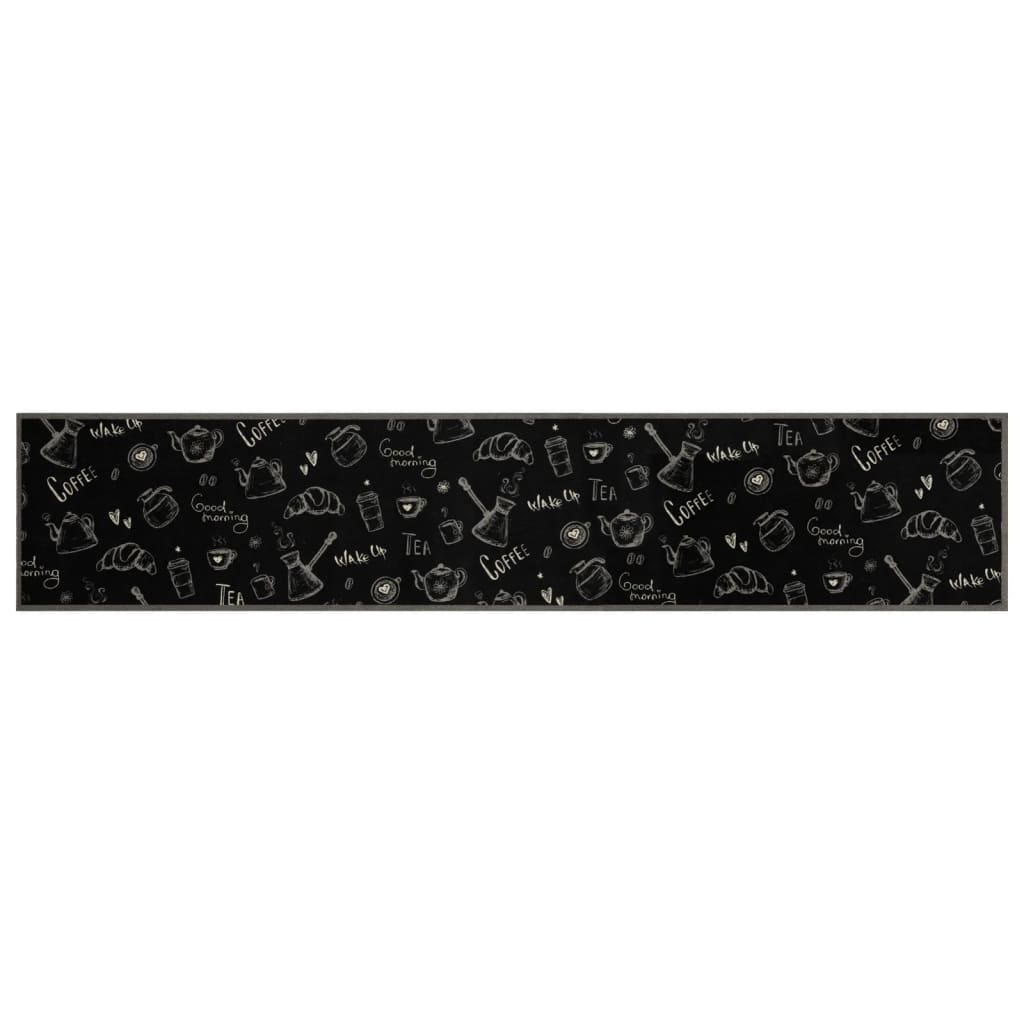 Vidaxl Cuisine Mat Wasable Morning Print 60x300 cm Velvet noir
