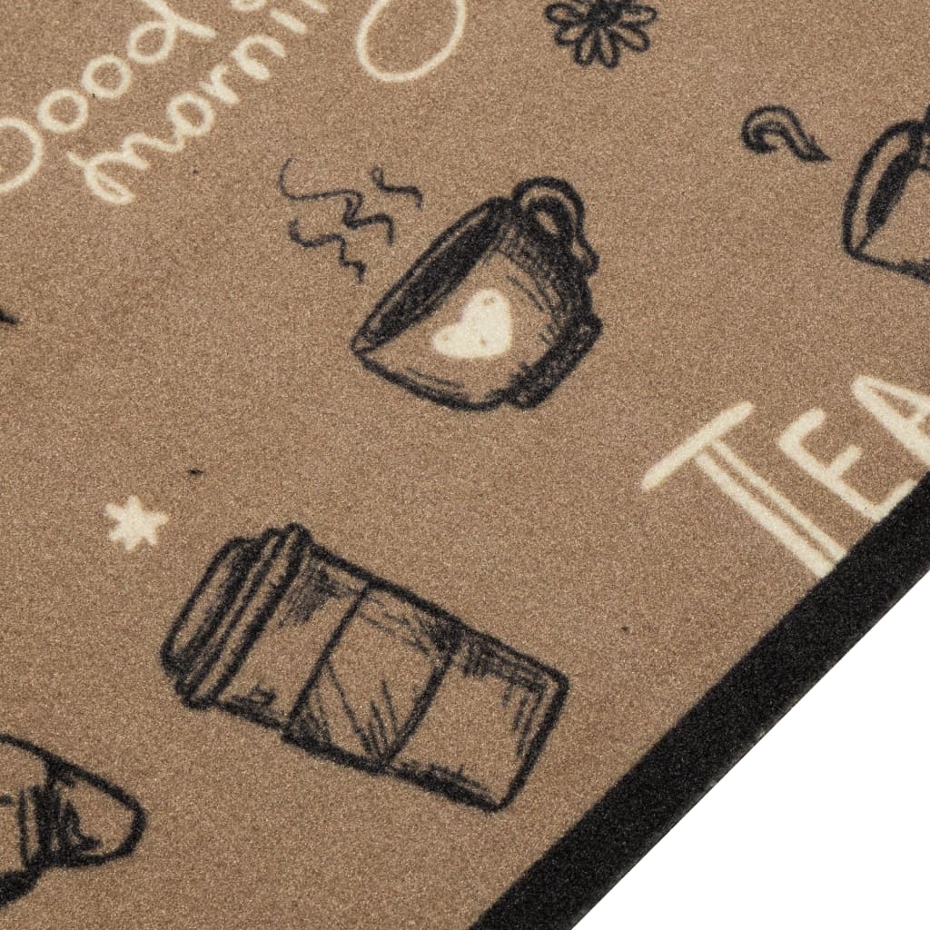 Vidaxl Cuisine Mat Wasable Morning Print 45x150 cm en velours marron
