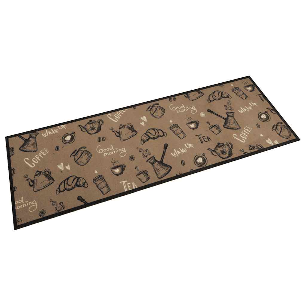 Vidaxl Cuisine Mat Wasable Morning Print 60x180 cm Velvet Brown