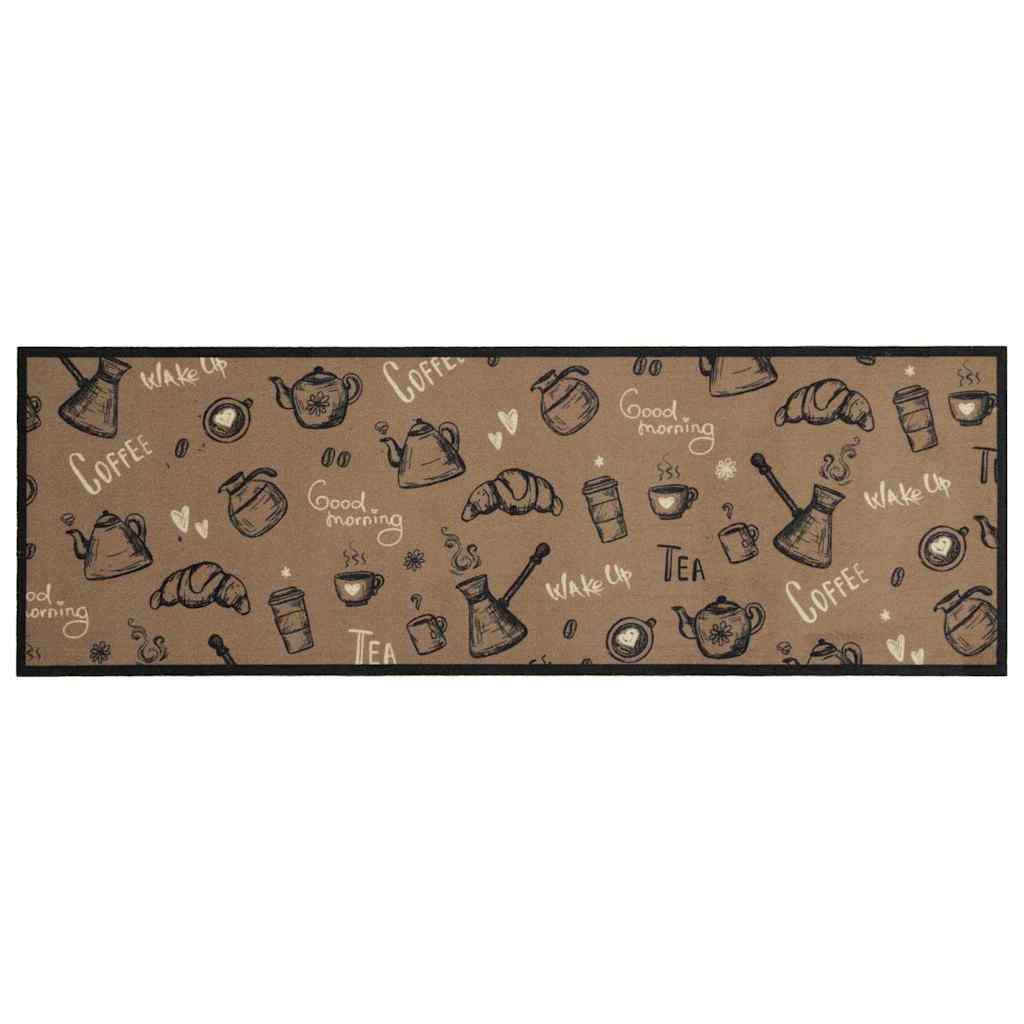 Vidaxl Cuisine Mat Wasable Morning Print 60x180 cm Velvet Brown