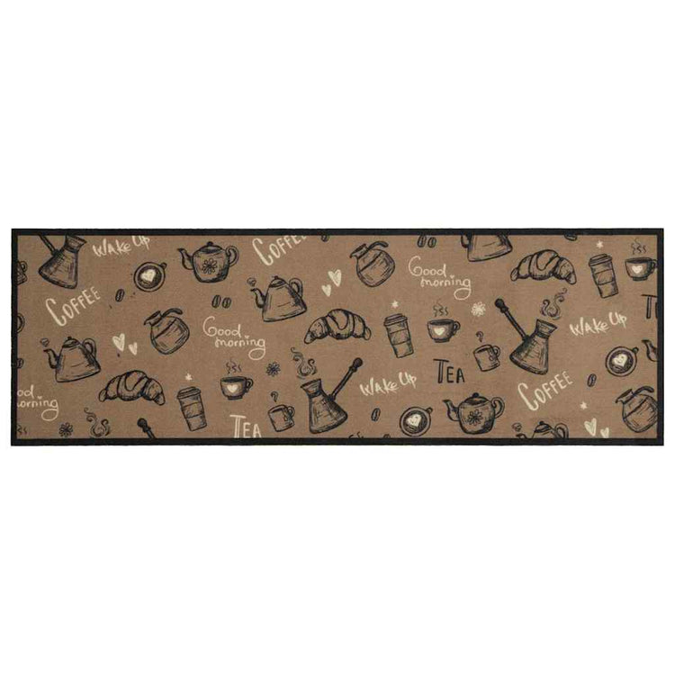 Vidaxl Cuisine Mat Wasable Morning Print 60x180 cm Velvet Brown