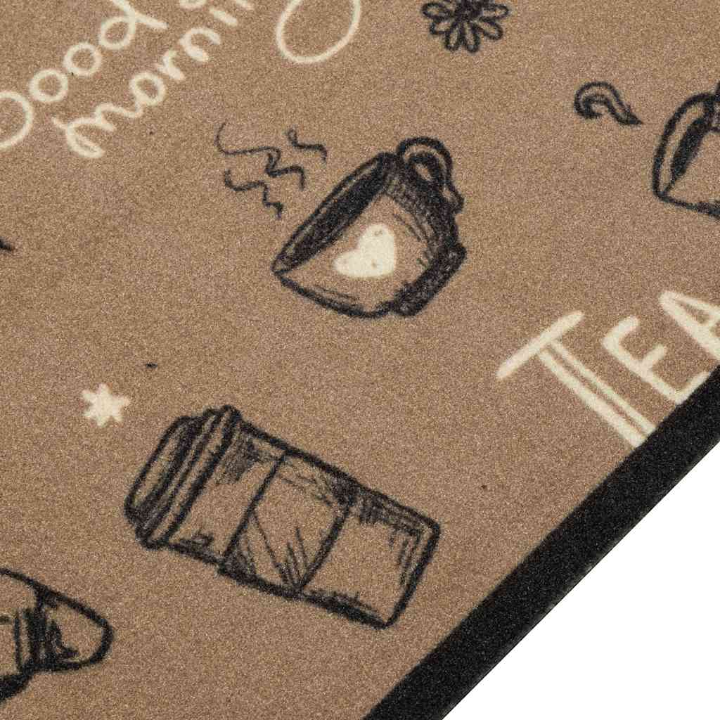 Vidaxl Cuisine Mat Wasable Morning Print 60x180 cm Velvet Brown