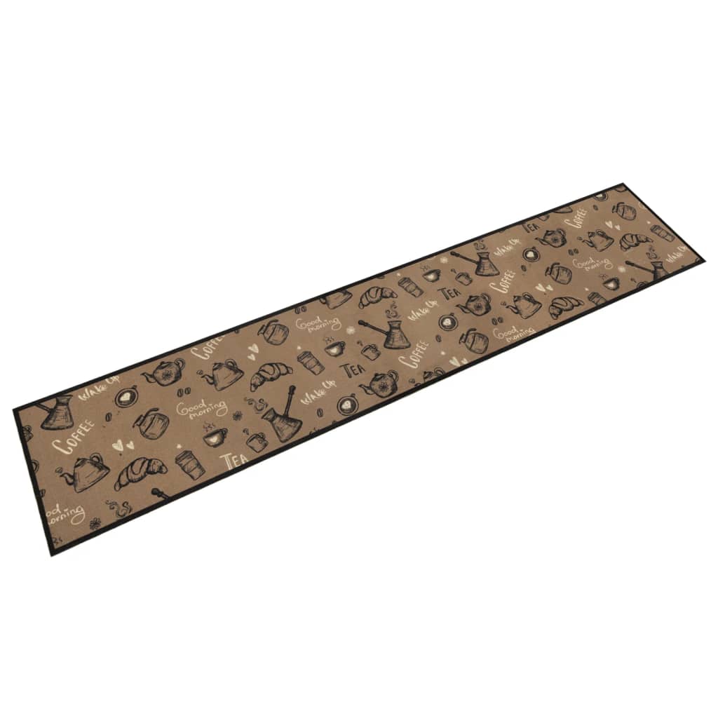 Vidaxl Cuisine Mat Wasable Morning Print 60x300 cm Velvet Brown