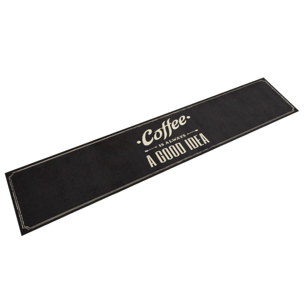 Vidaxx tapis de cuisine lavable texte café 60x300 cm velours