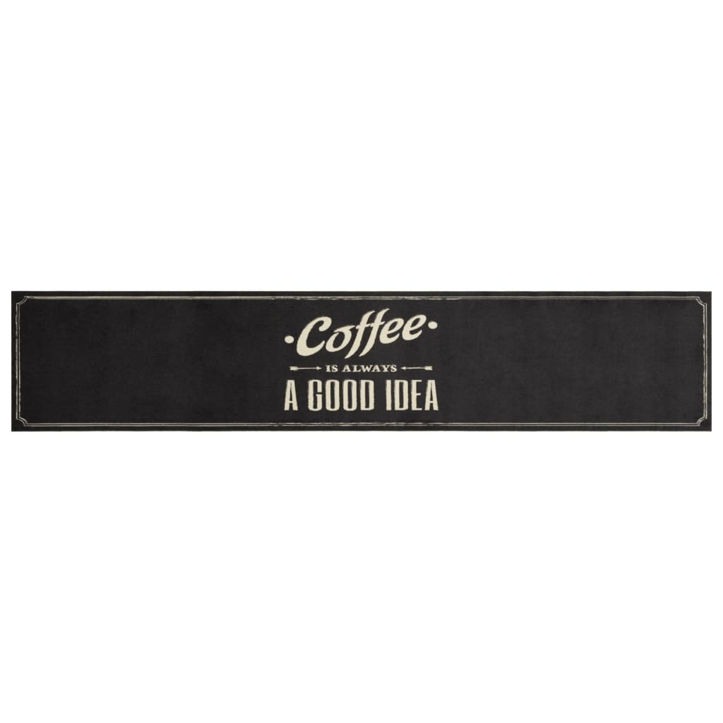 Vidaxx tapis de cuisine lavable texte café 60x300 cm velours