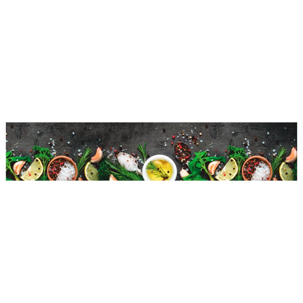 Vidaxl Kity Mat Washable Herb Print 60x300 cm Velvet