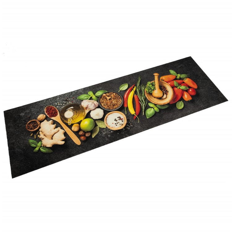 Vidaxx tapis de cuisine lavable imprimé à base de plantes 60x180 cm velours
