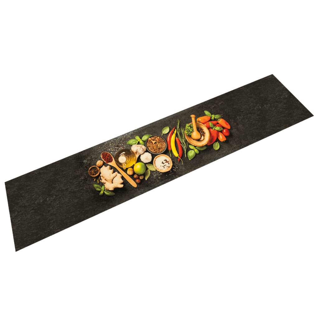 Vidaxl Kity Mat Washable Herb Print 60x300 cm Velvet