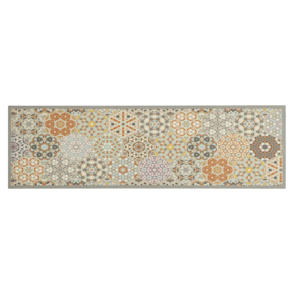 Vidaxl Cuisine Mat Wasable Hexagon Pastel Imprimé 45x150 cm Velvet