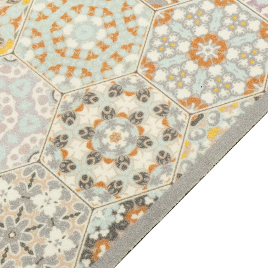 Vidaxl Cuisine Mat Wasable Hexagon Pastel Imprimé 45x150 cm Velvet