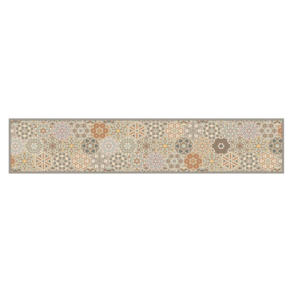 Vidaxl Cuisine tapis lavable hexagon pastel imprimé 60x300 cm velours