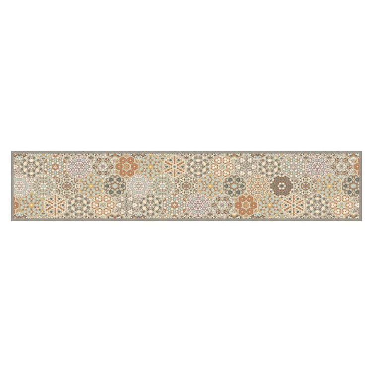 Vidaxl Cuisine tapis lavable hexagon pastel imprimé 60x300 cm velours
