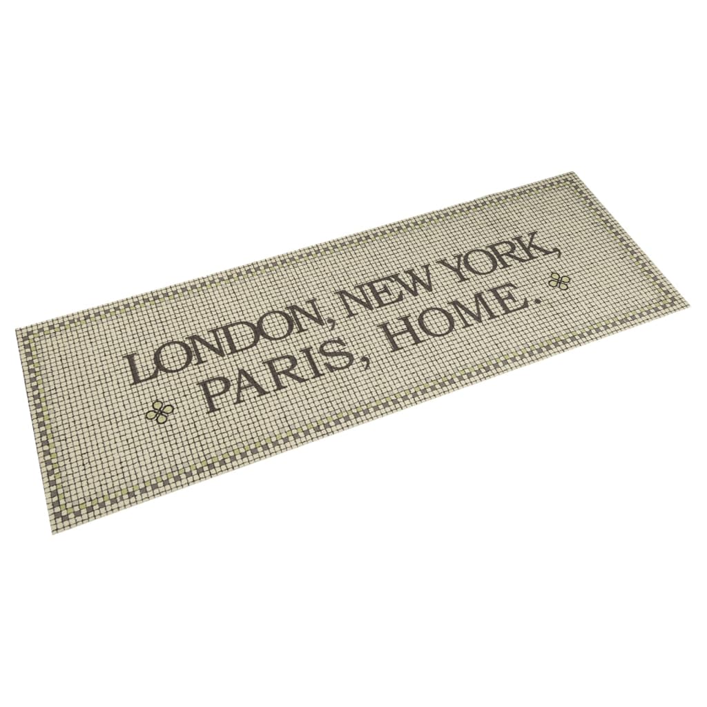 Vidaxl Kity Mat Wasable Home Text 45x150 cm Velvet