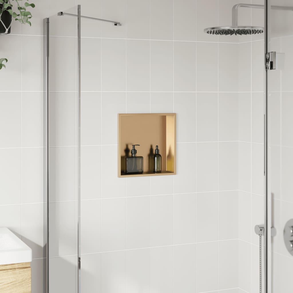 Niche de douche Vidaxx 32x32x9 cm acier inoxydable brossé doré