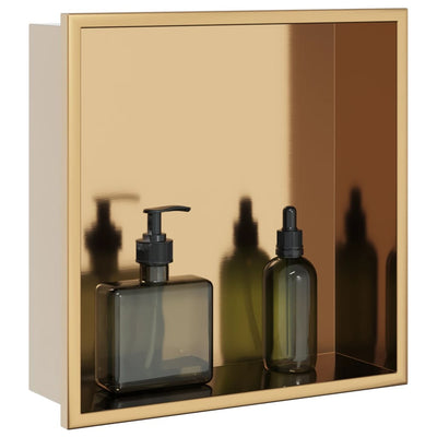 Niche de douche Vidaxx 32x32x9 cm acier inoxydable brossé doré