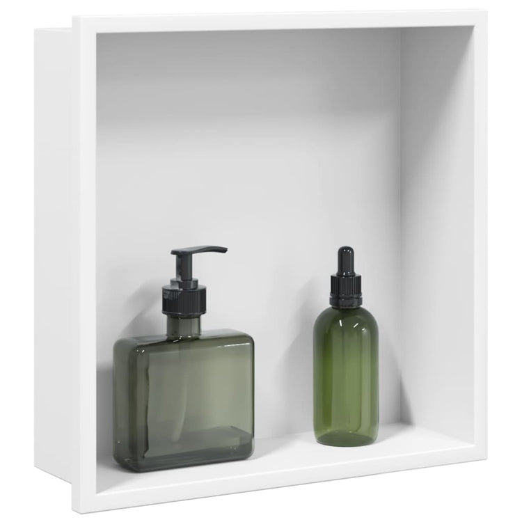 Vidaxx niche de douche 32x32x9 cm acier inoxydable blanc mat