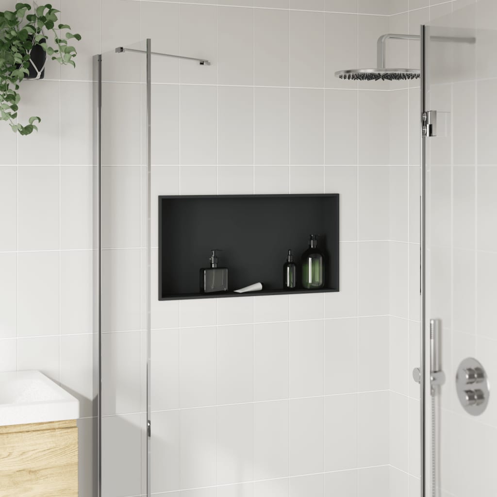 Vidaxx niche de douche 62x32x9 cm acier inoxydable noir mat
