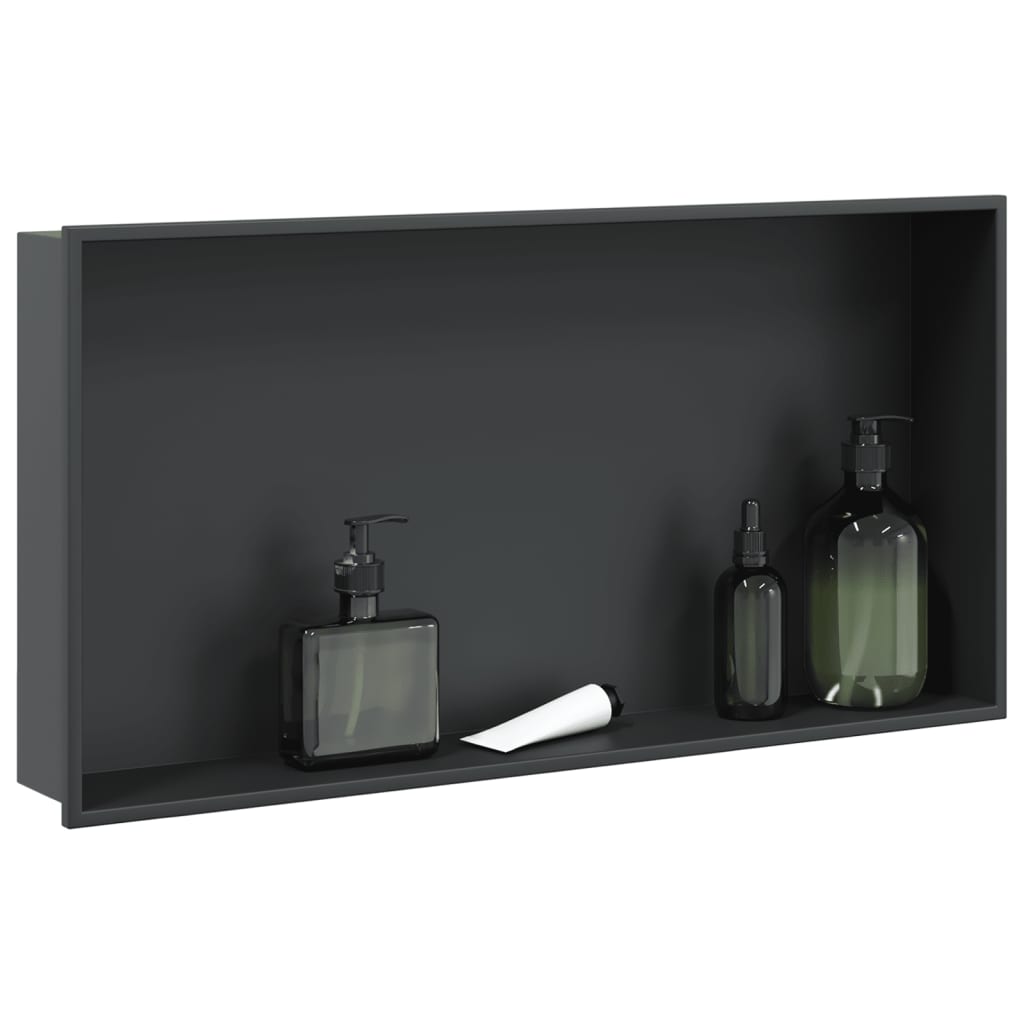 Vidaxx niche de douche 62x32x9 cm acier inoxydable noir mat