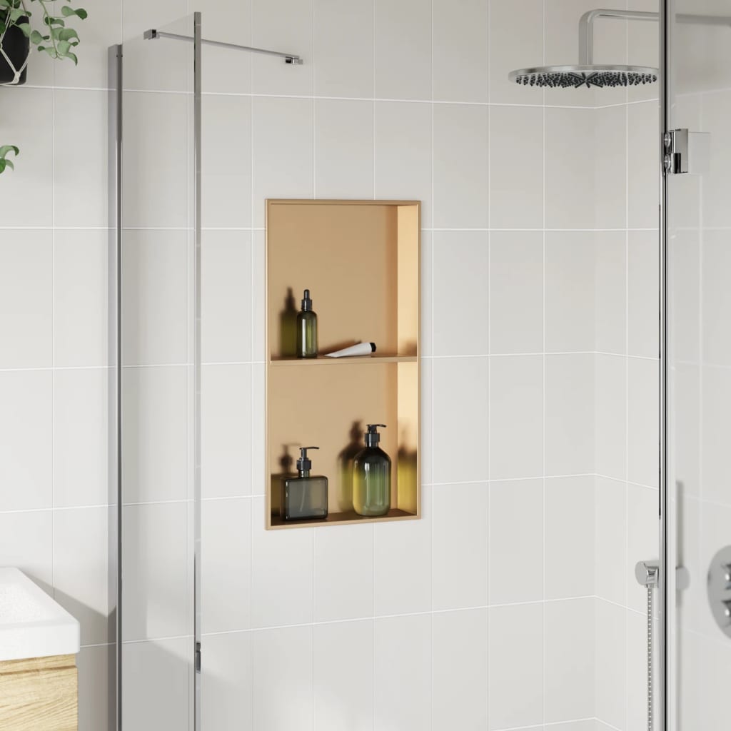 Niche de douche Vidaxx 32x62x9 cm acier inoxydable brossé doré