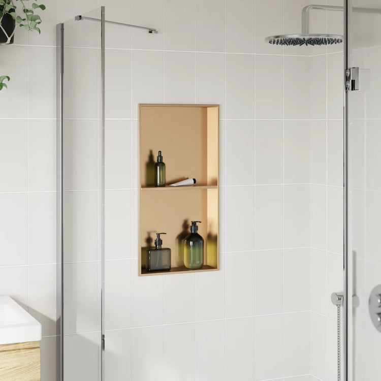 Niche de douche Vidaxx 32x62x9 cm acier inoxydable brossé doré
