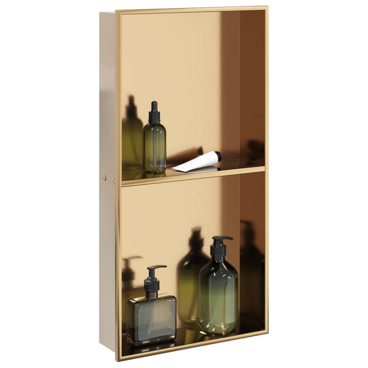 Niche de douche Vidaxx 32x62x9 cm acier inoxydable brossé doré