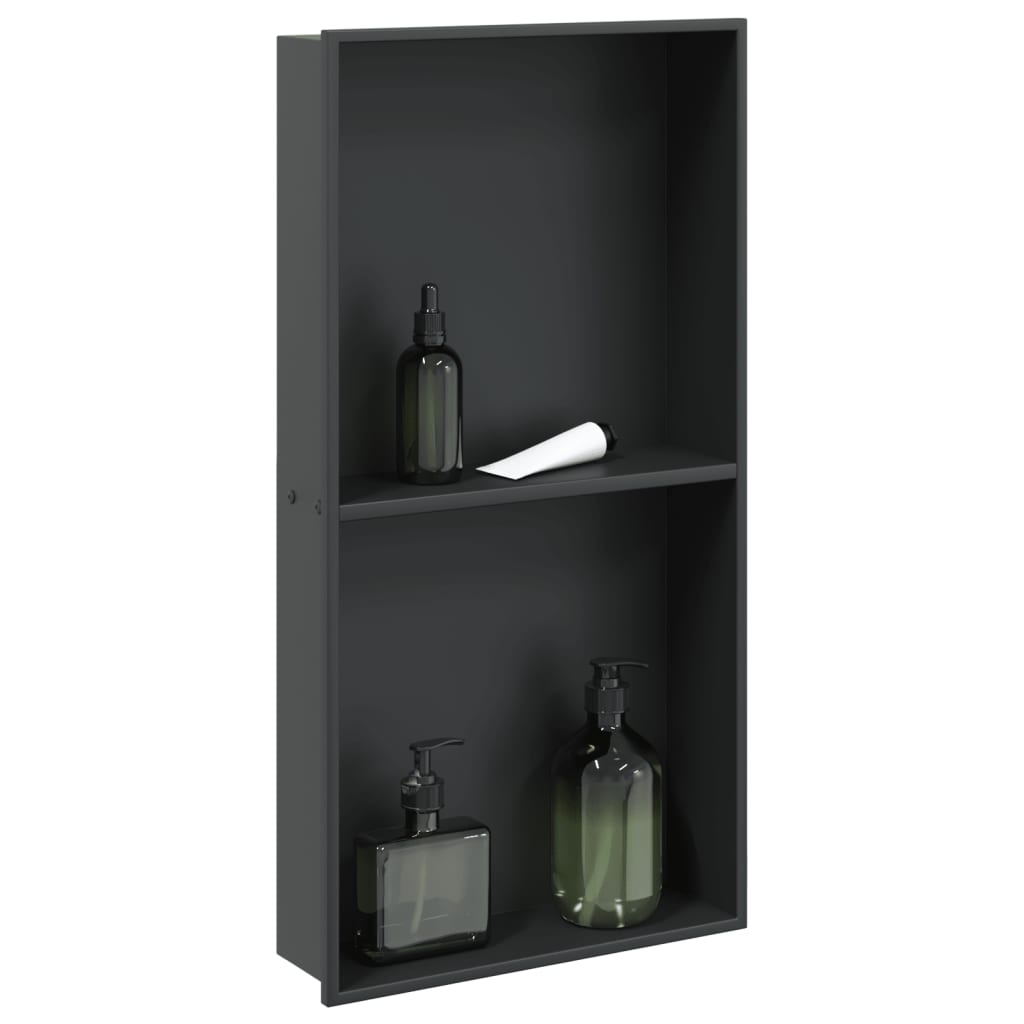 Douche Vidaxl 32x62x9 cm en acier inoxydable noir