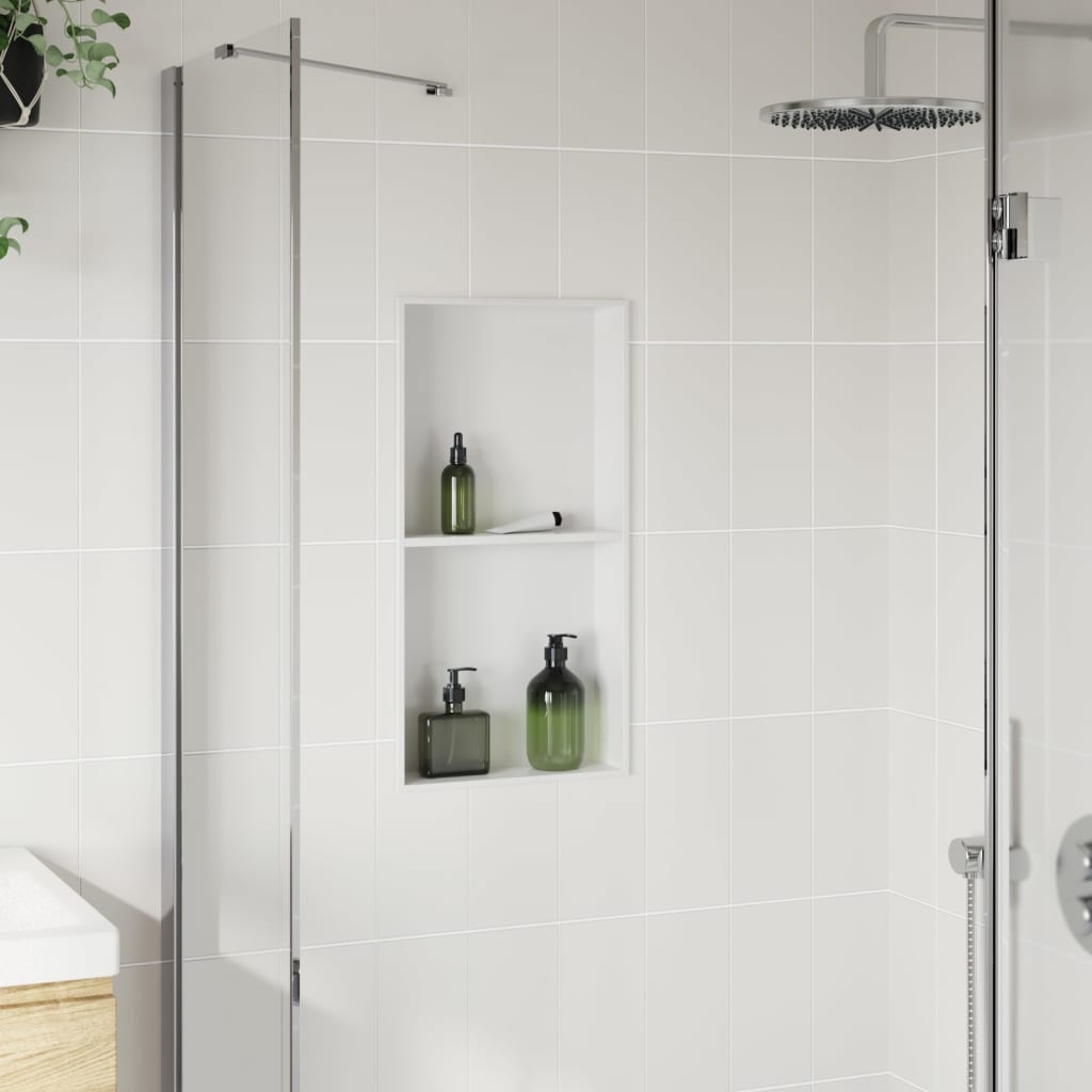 Vidaxx niche de douche 32x62x9 cm acier inoxydable blanc mat
