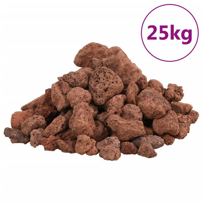 VidaXL pierres de lave 25 kg 1-2 cm rouge