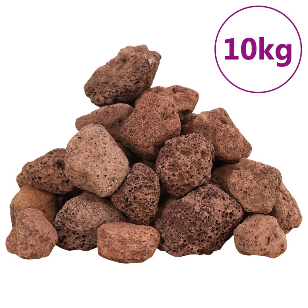 VidaXL pierres de lave 10 kg 3-5 cm rouge