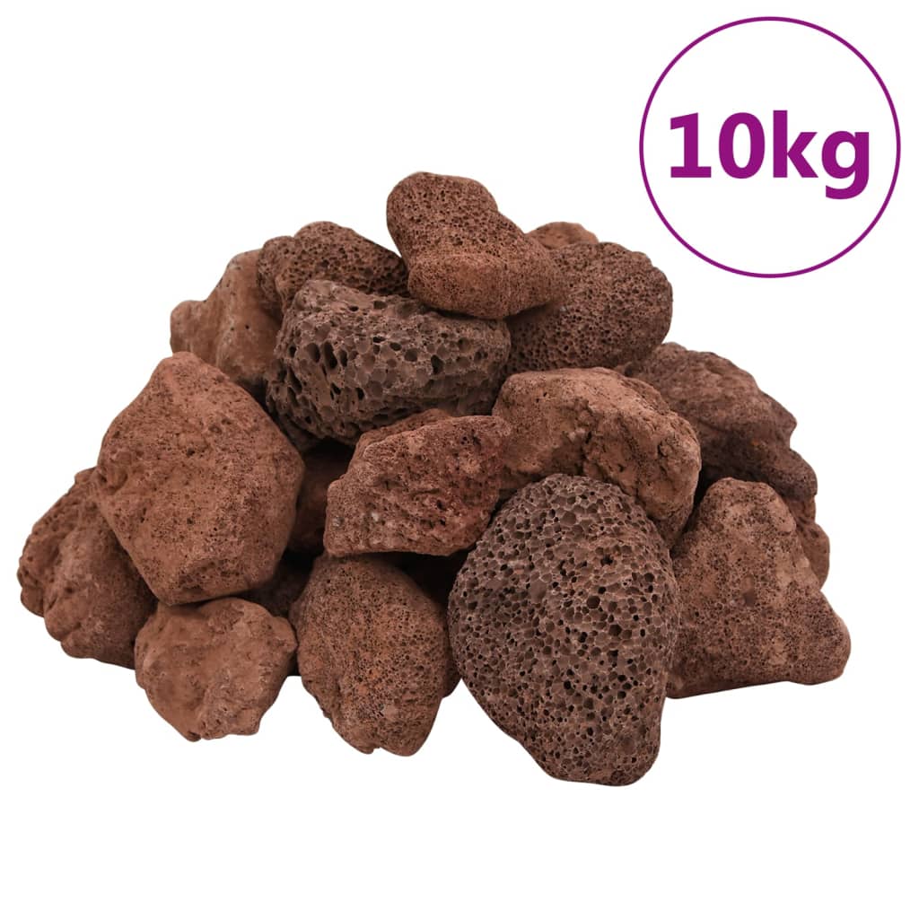 VidaXL pierres de lave 10 kg 5-8 cm rouge