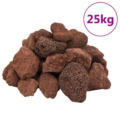 VidaXL pierres de lave 25 kg 5-8 cm rouge