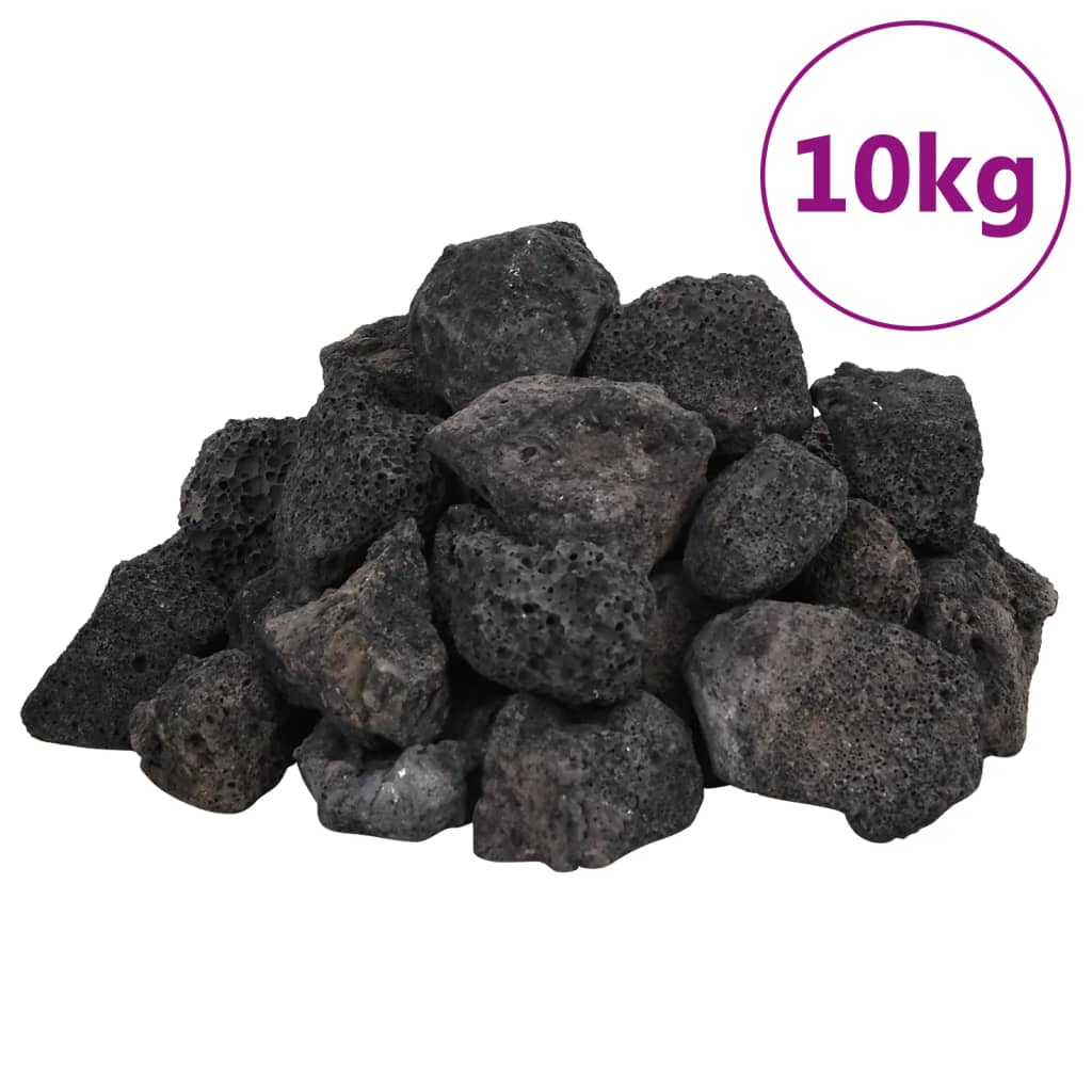 Vidaxl Lava Stones 10 kg 3-5 cm noir