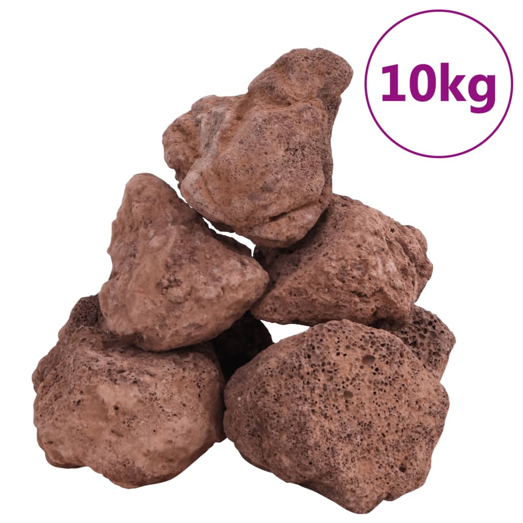 Vidaxl Lava Stones 10 kg 10-30 cm rouge