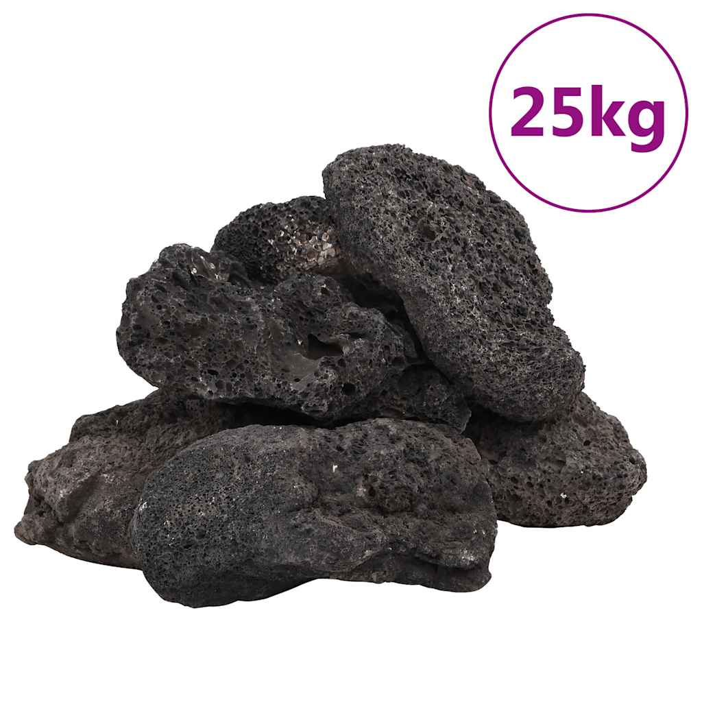 Vidaxl Lava Stones 25 kg 10-30 cm noir