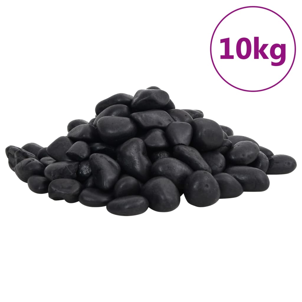 Vidaxl cailloux poli 2 à 5 cm 10 kg de noir