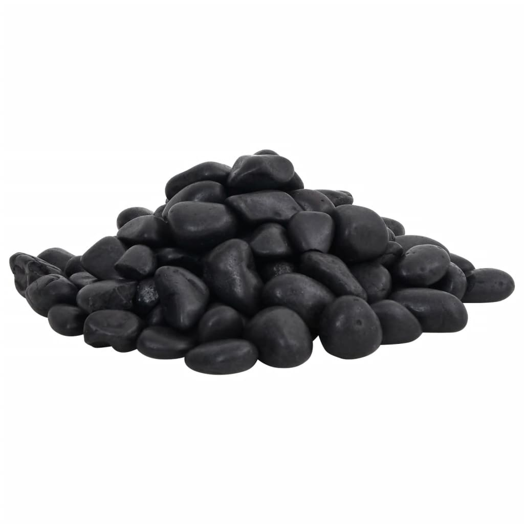 Vidaxl cailloux poli 2 à 5 cm 10 kg de noir
